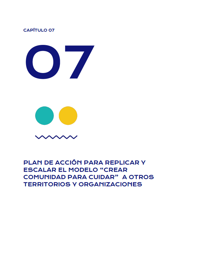 CREAR COMUNIDAD PARA CUIDAR:CAPÍTULO 7. PLAN DE ACCIÓN PARA REPLICAR Y ESCALAR EL MODELO “CREAR COMUNIDAD PARACUIDAR” A OTROS TERRITORIOS Y ORGANIZACIONES